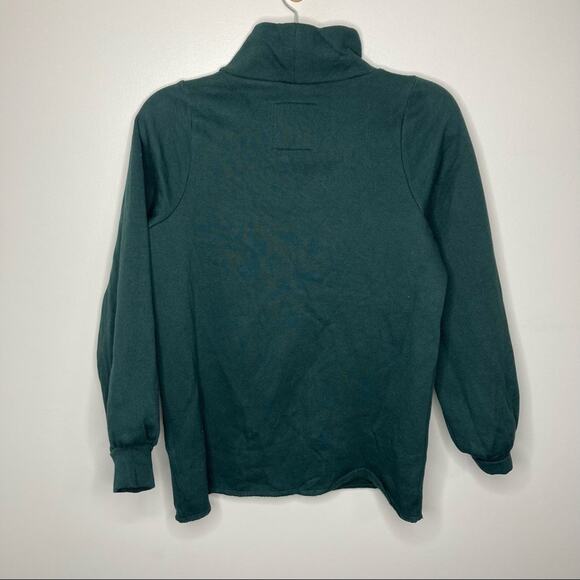 NWT MADEWELL MWL Betterterry Relaxed Turtleneck Sweatshirt Spruce Green XXS - Picture 2 of 5